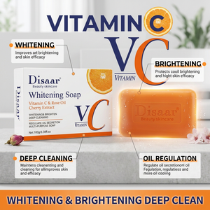 Sabun Pemutih Vitamin C Disaar Dengan Ekstrak Ceri, Pembersih Pencerah Untuk Wajah & Tubuh - Product Image 6