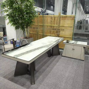 Wholesale Customized Modern Panda White Marble Coffee Table <b>Natural</b> <b>Stone</b> with Honed Finish for Indoor Use for Hotels - Product Image 1