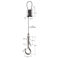 Kit de suspension de câble Pince de câble en boucle en aluminium Ensembles d'élingues en fil inoxydable de 1.2mm avec langue à 90 degrés pour système de suspension