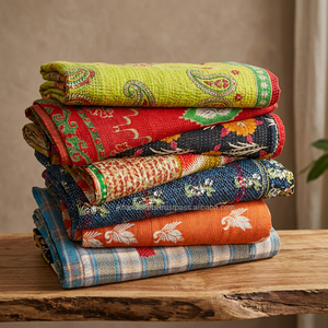 Manufacturer Indian Home Decorative Sari <b>Kantha</b> <b>Quilt</b> Gudri - Product Image 3