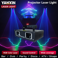 Projecteur laser RVB double tête 3-en-1 pleine couleur avec 2 lentilles pour spectacle lumineux, idéal pour mariages, bars et événements