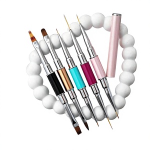 Stylo double embout métallique multifonctionnel pour nail art, photothérapie, extension rapide, retrait de gel, sculpture et gaufrage - Product Image 1