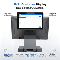 Fábrica de Sistemas POS OEM/ODM, Caja Registradora POS Plegable con Pantalla Táctil de 15.6''+10.1'', Máquina POS con MOQ Bajo para Restaurantes