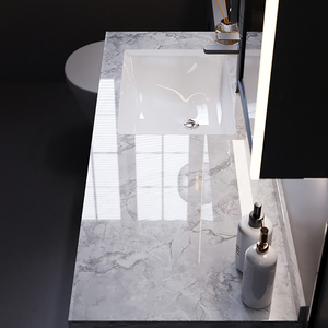 Mueble de Baño Moderno Minimalista con Lavabo Integrado de Cerámica sin Juntas, Iluminación y <span class=keywords><strong>Espejo</strong></span> <span class=keywords><strong>Antivaho</strong></span> - Product Image 2