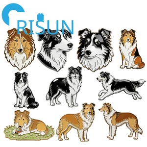 Épingles en émail personnalisées en métal en gros, Border Collie, <span class=keywords><strong>Sheltie</strong></span>, Berger écossais, badge, cadeaux pour les amoureux des chiens, épingles à revers en émail, broches - Product Image 1