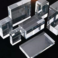 Blocs d'affichage en acrylique transparent solide, personnalisés, blancs, noirs, en lucite, transparents, blocs d'affichage en acrylique solide
