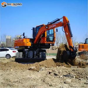 Mini-excavatrice sur pneus SHANDING, livraison gratuite, cabine, 8,5 tonnes, 9 tonnes, mini-excavatrice économique pour la remise en état des terres agricoles - Product Image 2