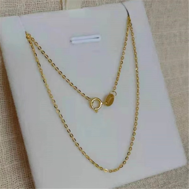 Cheap 1.8 Gram AU750 18k Gold Jewelry Real Rolo Solid Gold Chain Necklace 18k Pure