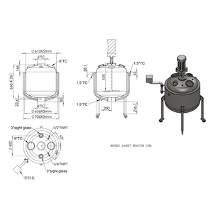 Venta de Fábrica, Olla de Reacción de Acero Inoxidable 304 de Grado Industrial, en Oferta - Product Image 2