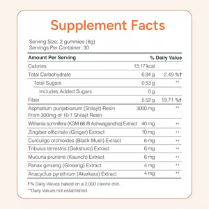 Gummies de Shilajit Pur de l'Himalaya 3000mg avec Ashwagandha, 60 unités - Product Image 4