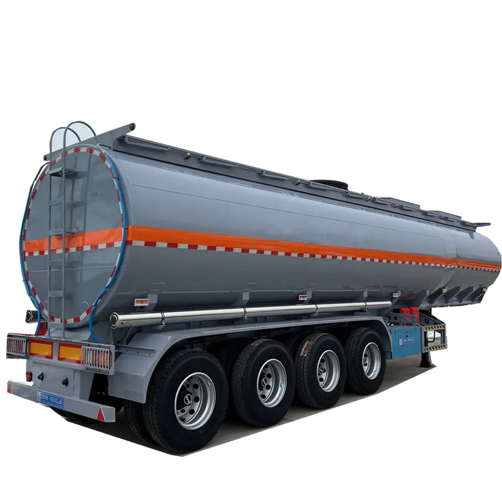 Reboque de caminhão de petróleo de fábrica usado 3 eixos 45000l tanque de combustível de óleo bruto para venda
