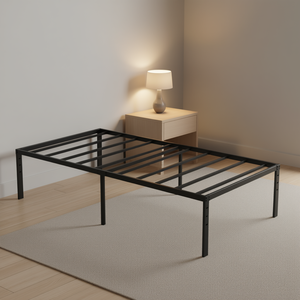 Minimalist <b>Black</b> Metal <b>Bed</b> Frame 190.5x96.5x45.7cm For Hospital Use With Storage Design D0100HPMFV7 - Product Image 2