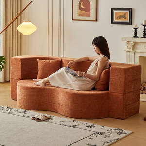 Canapé convertible pour petits appartements, utilisation dans le salon - Tissu <span class=keywords><strong>en</strong></span> chenille amovible et lavable, design universel, canapé-<span class=keywords><strong>lit</strong></span> pliable - Product Image 1