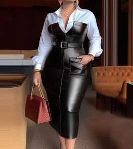 Abito <span class=keywords><strong>Camicia</strong></span> a Maniche Lunghe da Donna in <span class=keywords><strong>Pelle</strong></span> Nuova Collezione 2026 Stile Europeo e Americano - Product Image 6