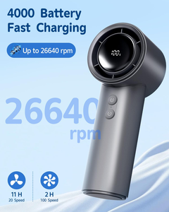 Ventilateur portatif longue durée, autonomie de la batterie de 1 à 3 heures, 5 modes de vitesse, ventilateur portatif rechargeable par USB pour le camping, les activités de plein air et l'été - Product Image 2