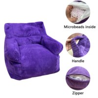 Fauteuil pouf pour adultes, adolescents et enfants, fauteuil pouf confortable et moelleux en velours côtelé avec rembourrage, canapé de sol pour salon