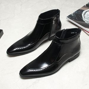 Men's Casual Oxfords Leather Shoes Vintage <b>Low</b> <b>Top</b> Platform Non-Slip Soft Lace-Up Design Formal Business Dress Style Strap <b>Back</b> - Product Image 4