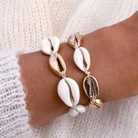 Bracelets Macramé Bohèmes Faits Main en Coquillages, Bracelets Tressés en Corde en Forme de Coquillage, Bijoux en Gros pour Cadeau