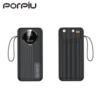 PORPIU haute qualité Portable 60000mah batterie externe intégré LED affichage numérique PD 22.5W Charge rapide pour l'extérieur