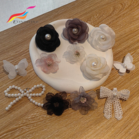 Vente en gros de lacets à la mode pour femmes accessoires décoratifs pour chaussures boucle en mousseline de soie lacets à fleurs breloques