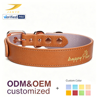 Distributeurs d'accessoires pour animaux de compagnie, collier et laisse pour chien en cuir véritable avec logo personnalisé OEM, boucle en métal, accessoires pour animaux de compagnie imperméables
