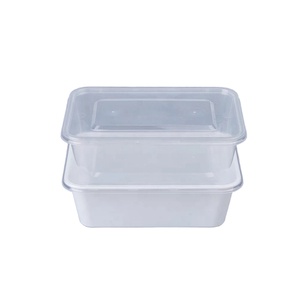Disposable PP <b>Plastic</b> Microwave Safe <b>Clear</b> Rectangle Food <b>Container</b> for Noodle and Jelly Take Away Delivery - Product Image 1