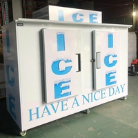 Congélateur commercial Mr Frio à 2 portes avec compresseur Danfoss, impression de logo personnalisée, pour la vente de glace en sacs, boîte de stockage extérieure pour sacs de glace