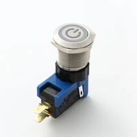 Interrupteur à bouton-poussoir verrouillable ELEWIND 30 mm 15 A avec éclairage, protection IP65, 250 VAC, modèle PM301-LC-11ZET/S