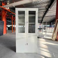 Armoire de classement métallique verrouillable à 2 portes vitrées pour bureau, stockage de dossiers gouvernementaux, vente en gros à prix abordable