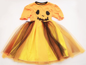 Vestido tutú <span class=keywords><strong>de</strong></span> calabaza <span class=keywords><strong>de</strong></span> Halloween para niños, top naranja con estampado <span class=keywords><strong>de</strong></span> calabaza y falda <span class=keywords><strong>de</strong></span> tul negra - Product Image 3