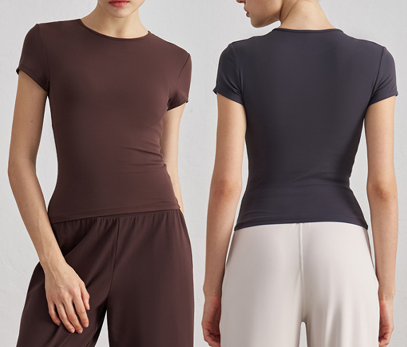 Women's Quick-Dry Breathable Yoga Sports T-Shirt Solid Color Short Sleeve Top Tracksuits