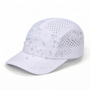 Gorras Deportivas Blancas Impermeables de Secado Rápido para Verano, sin Estructura, para Correr y Ciclismo, con Perforaciones Cortadas a Láser, Lisas, para Campamento - Product Image 1