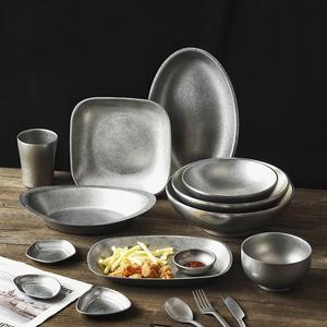 Juego de Cubiertos de acero inoxidable 304 Retro para acampar al aire libre, <span class=keywords><strong>barbacoa</strong></span>, té, incluye tazón, plato, tenedor, cuchara, palillos, juegos de tazas - Product Image 5