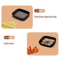 Keuken Gadgets Voedselhakker met Opvangbak, 3-in-1 Hakker Groentesnijder met Frietjes Snijder, Groentehakker, Fruitsnijder