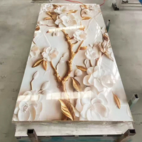 Panneau mural en faux marbre à épaisseur personnalisée, revêtement UV, panneau en PVC, revêtement en pierre plastique pour la décoration des salles de bain d'hôtel