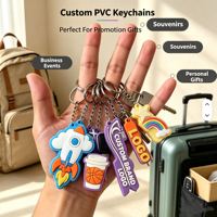 Porte-clés en caoutchouc personnalisé avec personnage de dessin animé, logo personnalisé, porte-clés en PVC souple pour la promotion d'entreprise, cadeau souvenir