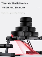 Banc de musculation pliable et réglable avec support pour sit-up, équipement de fitness multifonctionnel pour la maison, idéal pour les exercices avec haltères et les développés couchés.