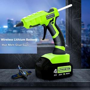 Pistola <span class=keywords><strong>de</strong></span> Adhesivo Termofusible Inalámbrica <span class=keywords><strong>de</strong></span> 18V con Batería <span class=keywords><strong>de</strong></span> Litio, con Barras <span class=keywords><strong>de</strong></span> Pegamento <span class=keywords><strong>de</strong></span> 7MM/150MM para Reparaciones en el Hogar - Product Image 3