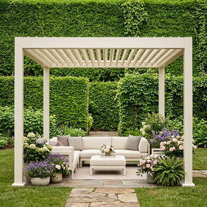 Pavillon de jardin de luxe en aluminium à toit rigide, robuste, pour cuisine BBQ, fêtes, loisirs et divertissements en extérieur, pour patio et jardin - Product Image 4