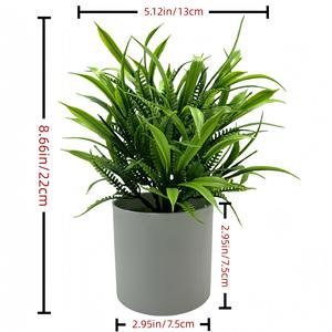 Nuevas plantas artificiales verdes de eucalipto y romero en macetas cilíndricas de plástico de 30 cm, ecológicas y de gran venta. - Product Image 4