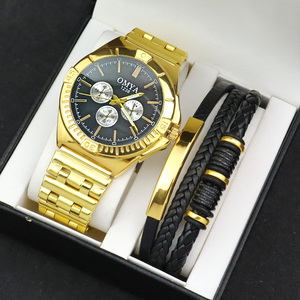 Orologi da uomo di marca OMYA, bracciale con cofanetto, orologio da polso, orologio di lusso, set di gioielli, regalo per <span class=keywords><strong>marito</strong></span> - Product Image 3