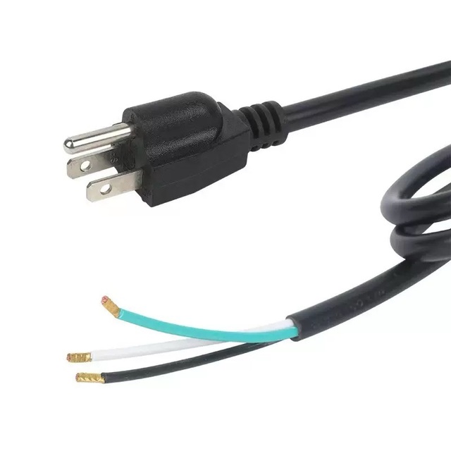 ETL NEMA 5-15P to IEC C13 AC Power Cord 18 AWG SJTW/SJT Stripped Ends for Home Appliances