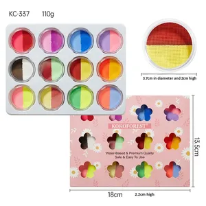 Caja de 12 Compartimentos con 8 Colores de Pintura Facial y Corporal Natural, Soluble en Agua, Brillante en la Oscuridad, para Niños, <span class=keywords><strong>Navidad</strong></span> - Product Image 6