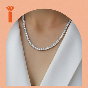 Collier Tennis Hip Hop Style Joaillerie Fine, Simple Rangée 2MM, Entièrement Sertie de Diamants Moissanite, en Argent Sterling 925, pour Hommes et Femmes - Product Image 5