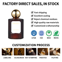 Botol Parfum Kaca Bentuk Silinder Amber Premium 30ml 50ml 100ml Kosong, Kemasan Botol Parfum Mewah dengan Pompa Semprot