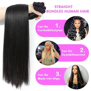Extensiones <span class=keywords><strong>de</strong></span> Cabello Humano Indio 100% Virgen, Súper Doblemente Tramado, Liso, <span class=keywords><strong>de</strong></span> Alta Calidad, 18A, 100g/Paquete - Product Image 4