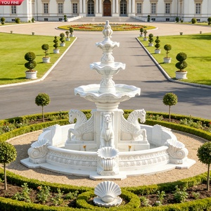 Youghl מפעל גן מותאם אישית גן נדל "ן יוקרה קישוט חיצוני עתיק מגולף 3 משיש לבן שכבה למכירה - Product Image 6