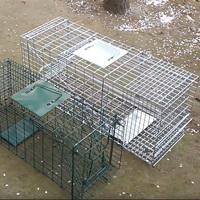 Piège à ratons laveurs en métal pliable de 31 pouces, cage pour opossum et chat sauvage