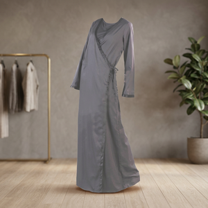 Abaya en coton biologique respectueuse de l'environnement pour femmes Robe musulmane de style ethnique/Jubah Adultes Taille libre look élégant - Product Image 3