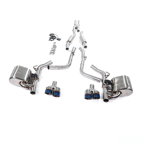 <span class=keywords><strong>Precio</strong></span> al por mayor: Sistema de escape Catback GFC con acabado cepillado y pulido, válvula electrónica, para <span class=keywords><strong>Dodge</strong></span> Challenger 3.6L V6, tubo intermedio y escape trasero con puntas cuádruples azules - Product Image 2